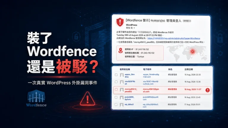 裝了 Wordfence 還是被駭？一次真實 WordPress 外掛漏洞事件告訴你的事